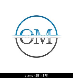 Initial Monogram Letter OM Logo Design Vector Template. OM Letter Logo Design Stock Vector