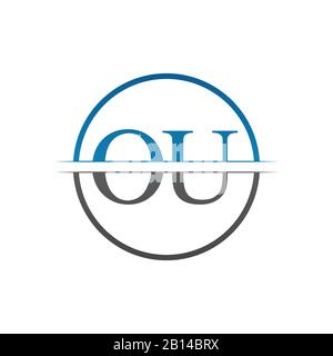 Initial Monogram Letter OU Logo Design Vector Template. OU Letter Logo Design Stock Vector