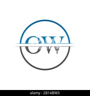 Initial Monogram Letter OW Logo Design Vector Template. OW Letter Logo Design Stock Vector