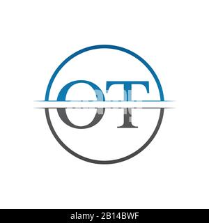 Initial Monogram Letter OT Logo Design Vector Template. OT Letter Logo Design Stock Vector