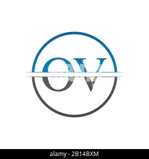 Initial Monogram Letter OV Logo Design Vector Template. OV Letter Logo Design Stock Vector