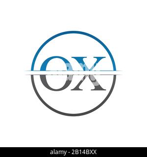 Initial Monogram Letter OX Logo Design Vector Template. OX Letter Logo Design Stock Vector