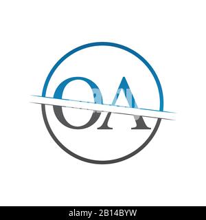 Initial Monogram Letter OA Logo Design Vector Template. OA Letter Logo Design Stock Vector