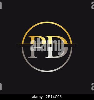 Initial Monogram Letter PD Logo Design Vector Template. PD Letter Logo Design Stock Vector