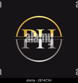 Initial Monogram Letter PH Logo Design Vector Template. PH Letter Logo Design Stock Vector