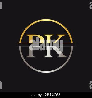 Initial Monogram Letter PK Logo Design Vector Template. PK Letter Logo Design Stock Vector