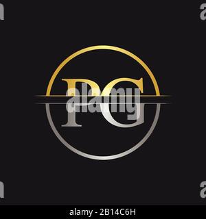 Initial Monogram Letter PG Logo Design Vector Template. PG Letter Logo Design Stock Vector