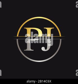 Initial Monogram Letter PJ Logo Design Vector Template. PJ Letter Logo Design Stock Vector