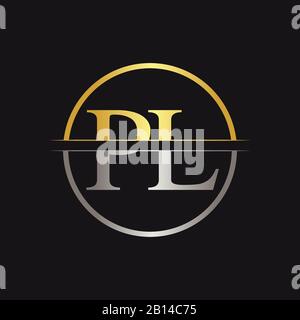 Initial Monogram Letter PL Logo Design Vector Template. PL Letter Logo Design Stock Vector