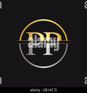 Initial Monogram Letter PP Logo Design Vector Template. PP Letter Logo Design Stock Vector
