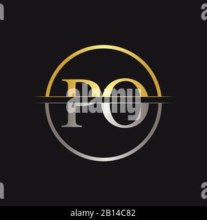 Initial Monogram Letter PO Logo Design Vector Template. PO Letter Logo Design Stock Vector