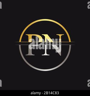 Initial Monogram Letter PN Logo Design Vector Template. PN Letter Logo Design Stock Vector