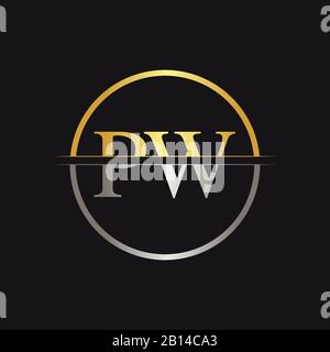 Initial Monogram Letter PW Logo Design Vector Template. PW Letter Logo Design Stock Vector