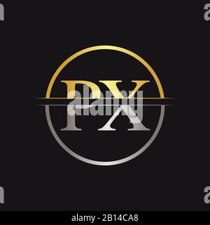 Initial Monogram Letter PX Logo Design Vector Template. PX Letter Logo Design Stock Vector
