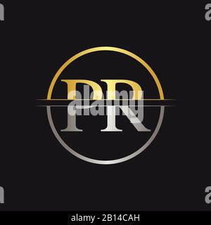 Initial Monogram Letter PR Logo Design Vector Template. PR Letter Logo Design Stock Vector