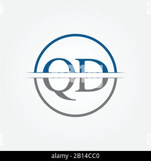 Initial Monogram Letter QD Logo Design Vector Template. QD Letter Logo Design Stock Vector