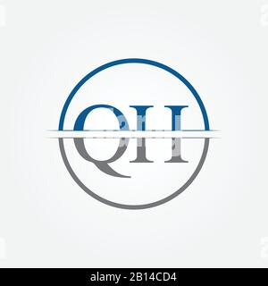 Initial Monogram Letter QH Logo Design Vector Template. QH Letter Logo Design Stock Vector