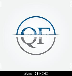Initial Monogram Letter QF Logo Design Vector Template. QF Letter Logo Design Stock Vector