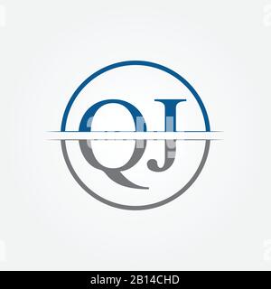 Initial Monogram Letter QJ Logo Design Vector Template. QJ Letter Logo Design Stock Vector