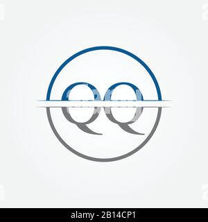 Initial Monogram Letter QQ Logo Design Vector Template. QQ Letter Logo Design Stock Vector