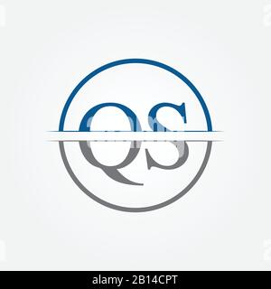 Initial Monogram Letter QS Logo Design Vector Template. QS Letter Logo Design Stock Vector