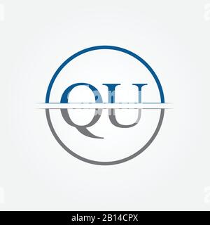Initial Monogram Letter QU Logo Design Vector Template. QU Letter Logo Design Stock Vector