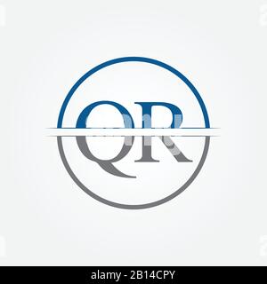 Initial Monogram Letter QR Logo Design Vector Template. QR Letter Logo Design Stock Vector