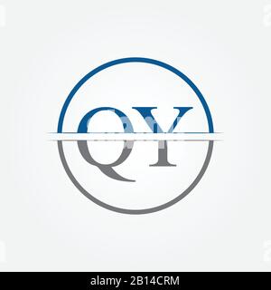 Initial Monogram Letter QY Logo Design Vector Template. QY Letter Logo Design Stock Vector