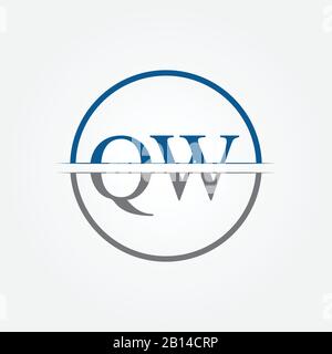 Initial Monogram Letter QW Logo Design Vector Template. QW Letter Logo Design Stock Vector