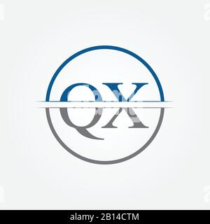 Initial Monogram Letter QX Logo Design Vector Template. QX Letter Logo Design Stock Vector