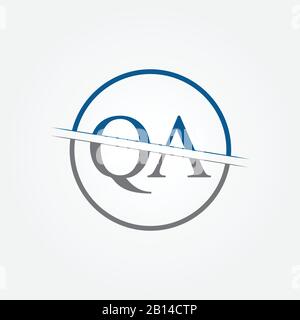 Initial Monogram Letter QA Logo Design Vector Template. QA Letter Logo Design Stock Vector