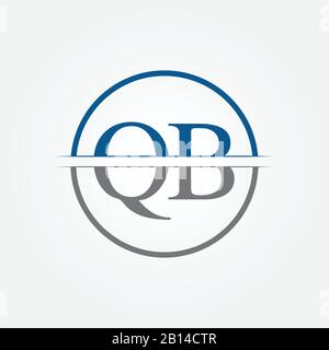Initial Monogram Letter QB Logo Design Vector Template. QB Letter Logo Design Stock Vector