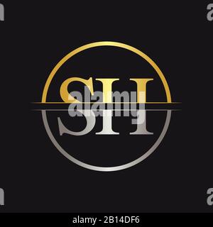 Initial Letter SH Logo Design Vector Template. SH Letter Logo Design Stock Vector