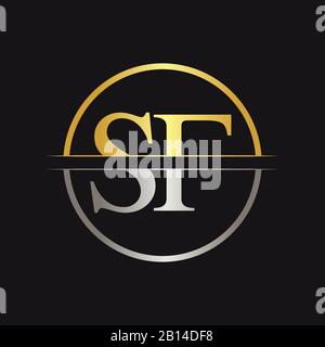 Initial Letter SF Logo Design Vector Template. SF Letter Logo Design Stock Vector