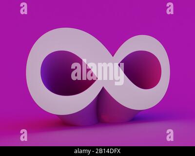 Symbol of infinity art info. Combination of figure 8. Infinity concept icon. 3D rendering Stock Photo