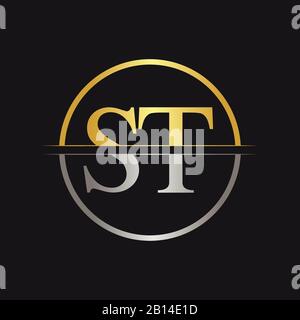 Initial Letter ST Logo Design Vector Template. ST Letter Logo Design Stock Vector