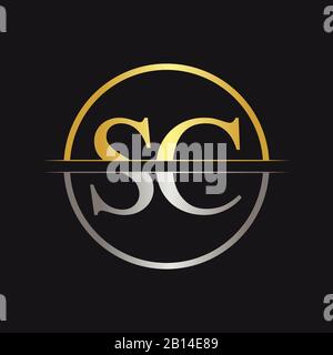 Initial Letter SC Logo Design Vector Template. SC Letter Logo Design Stock Vector