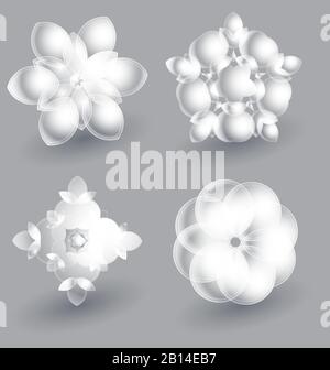 Beautiful ice flowers collection for creative design Stock Vector
