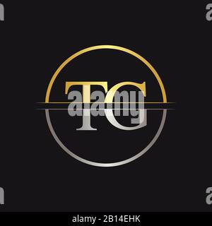 Initial Letter TG Logo Design Vector Template. Linked Typography TG Letter Logo Design Stock Vector