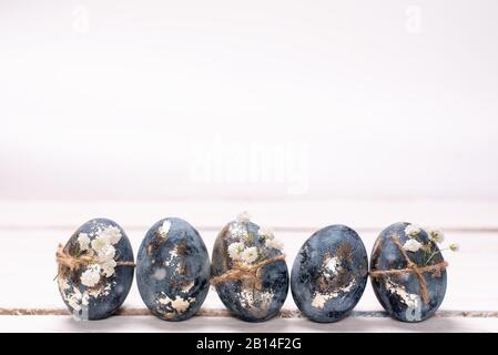 Frame background with robin blue eggs eggs with copy space for text. isolated. Ester concept. Stock Photo