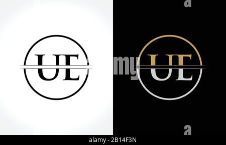 Initial Letter UE Logo Design Vector Template. UE Letter Logo Design Stock Vector
