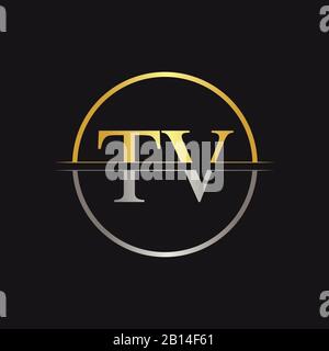 TVS circle letter logo design with circle and ellipse shape. TVS ...