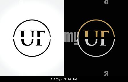 Initial Letter UF Logo Design Vector Template. UF Letter Logo Design Stock Vector