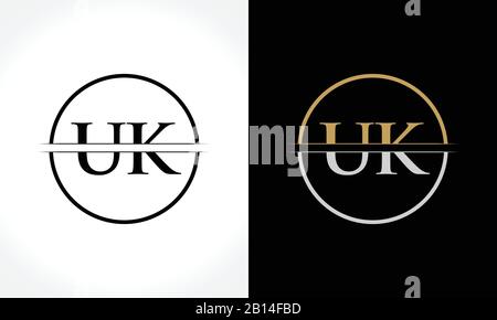 Initial Letter UK Logo Design Vector Template. UK Letter Logo Design Stock Vector