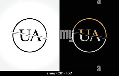 Initial Letter UA Logo Design Vector Template. UA Letter Logo Design Stock Vector