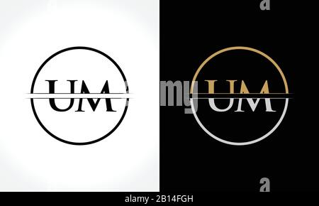 Initial Letter UM Logo Design Vector Template. UM Letter Logo Design Stock Vector