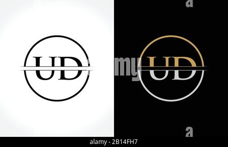 Initial Letter UD Logo Design Vector Template. UD Letter Logo Design Stock Vector