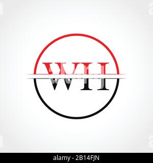 Initial WH Letter Linked Logo. Creative Letter WH Logo Design Vector Template Stock Vector