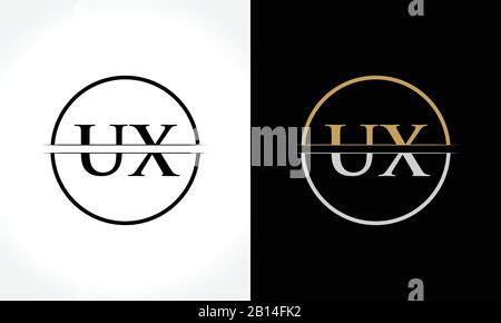 Initial Letter UX Logo Design Vector Template. UX Letter Logo Design Stock Vector