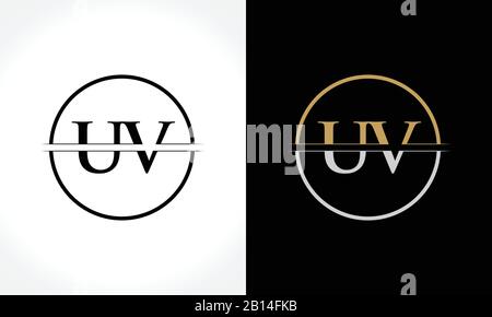 Initial Letter UV Logo Design Vector Template. UV Letter Logo Design Stock Vector